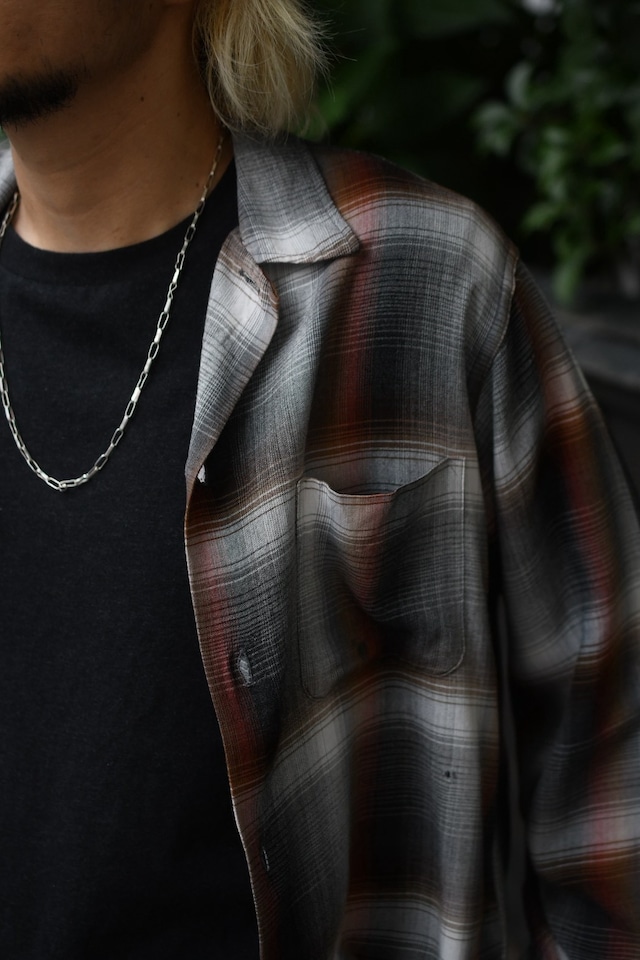 OK/60's "Penny's" art boro ombre check vintage rayon shirt