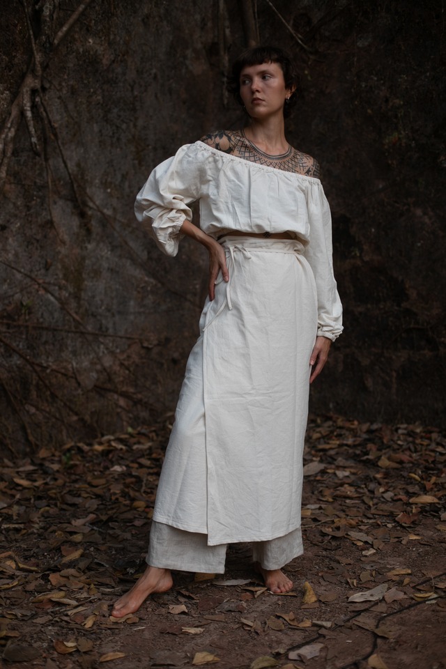 Organic Handloom Cotton Off-Shoulder Top