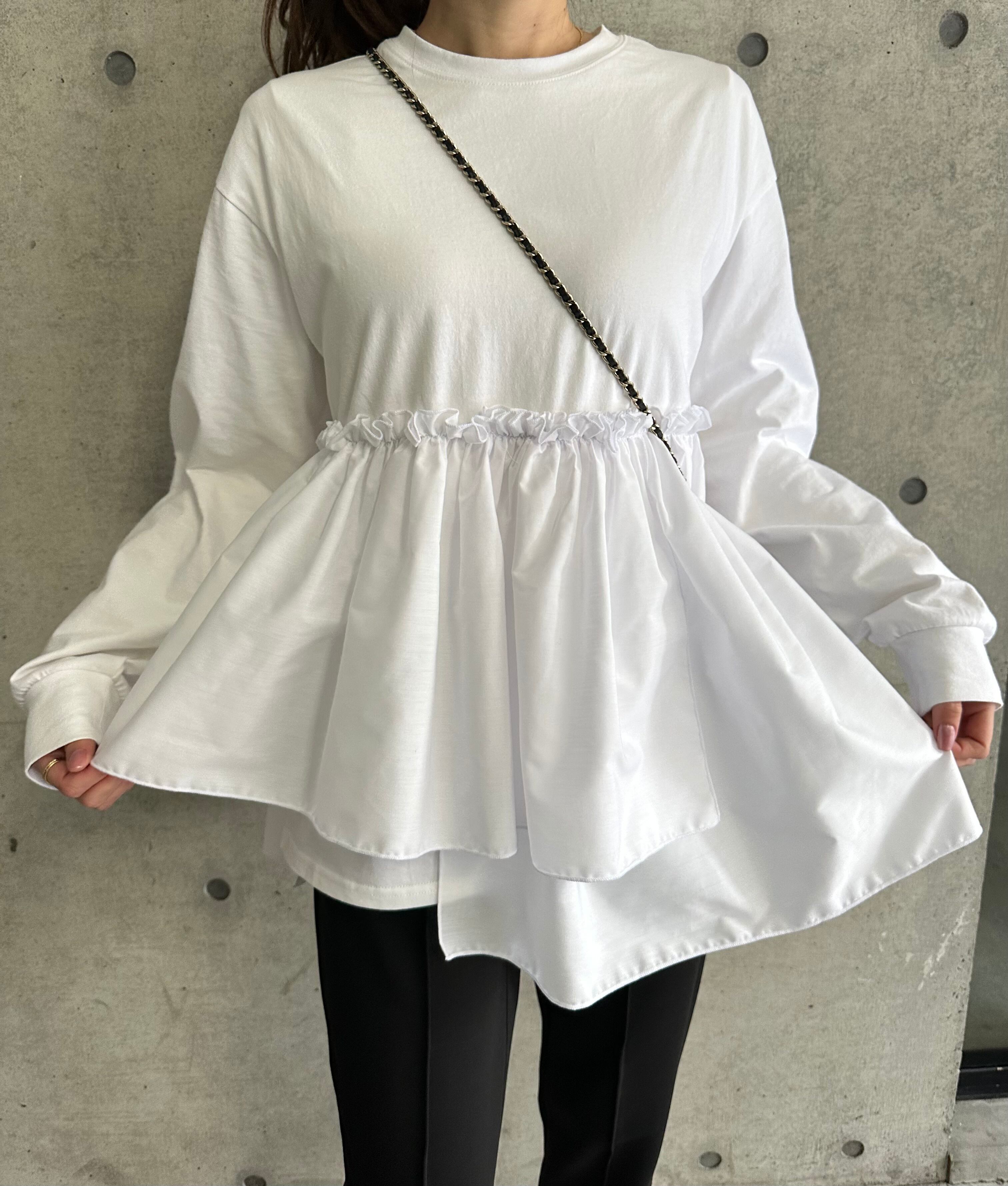 ◆数量限定即納◆ドッキングペプラムトップス(ご注文から1-4営業日でお届け)