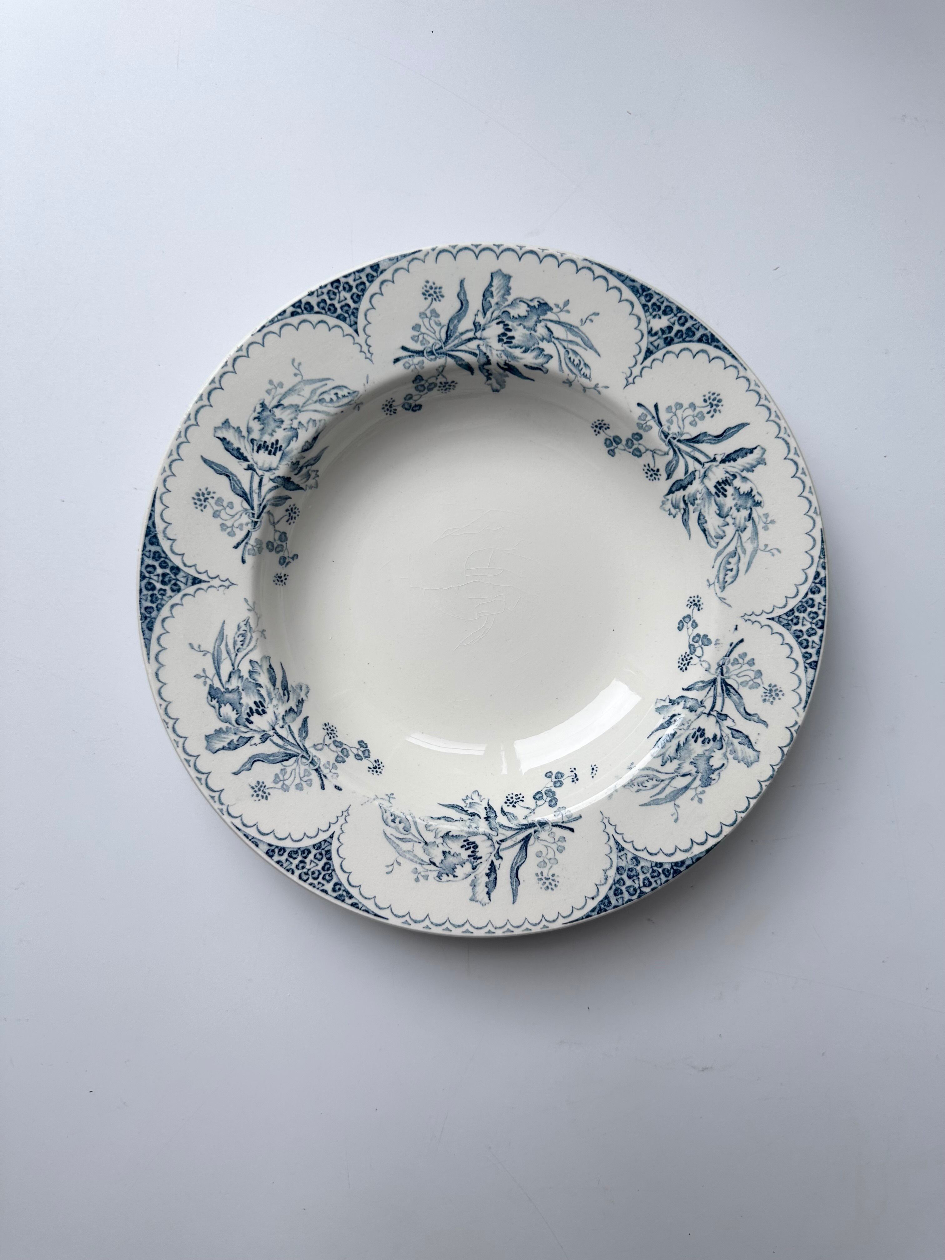 GIEN FLEURS NORMANDES フランス アンティーク プレート 皿 深皿