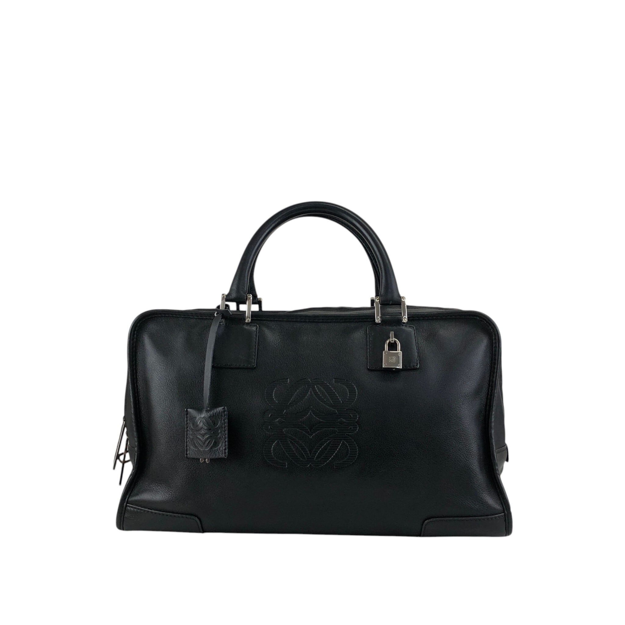 LOEWE ロエベ アマソナ36 ハンドバッグ ブラック アナグラム レザー