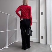 指穴クルーネックスナップボタンCD/レッド