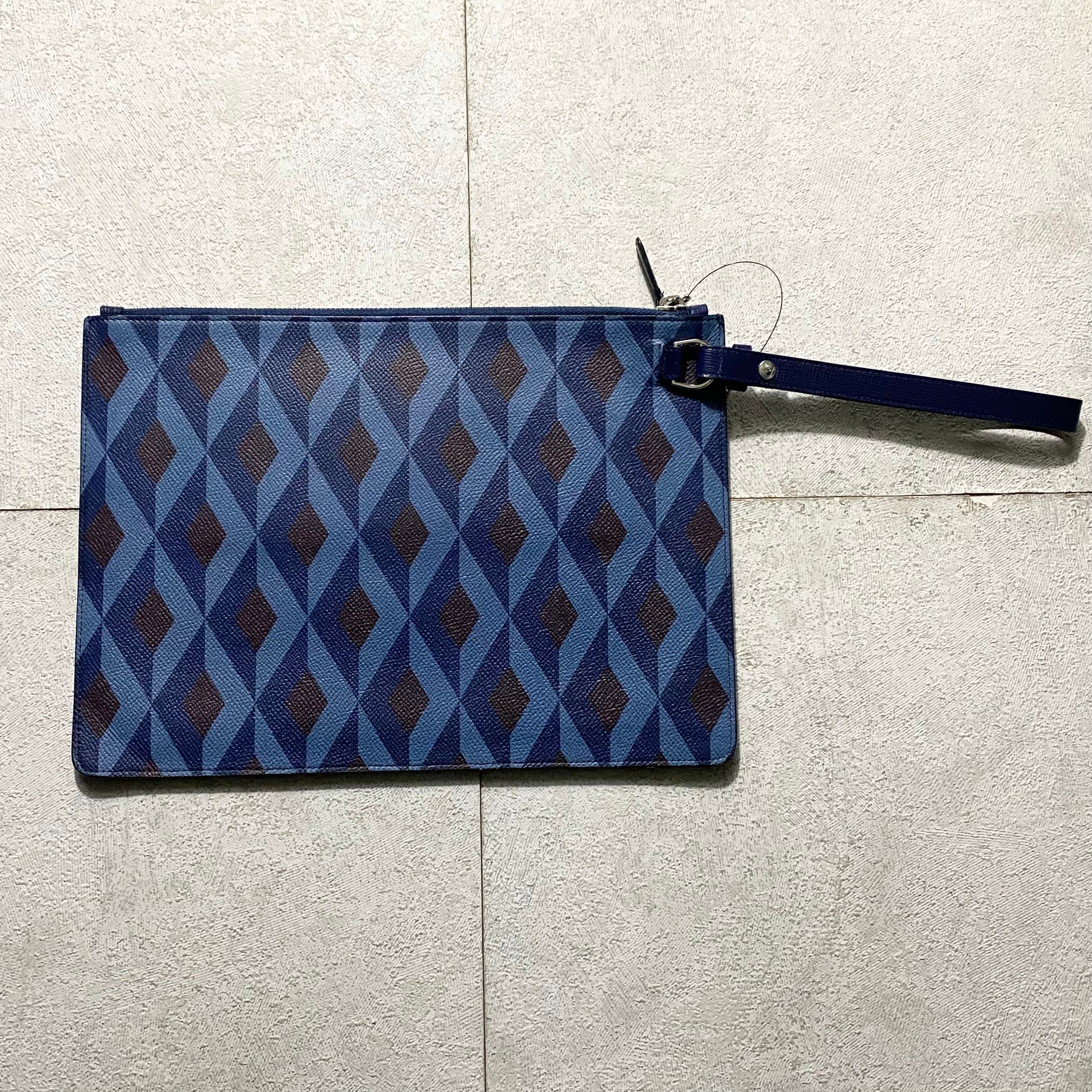 dunhill 受け止め ダイヤモンドパターン クラッチバッグ