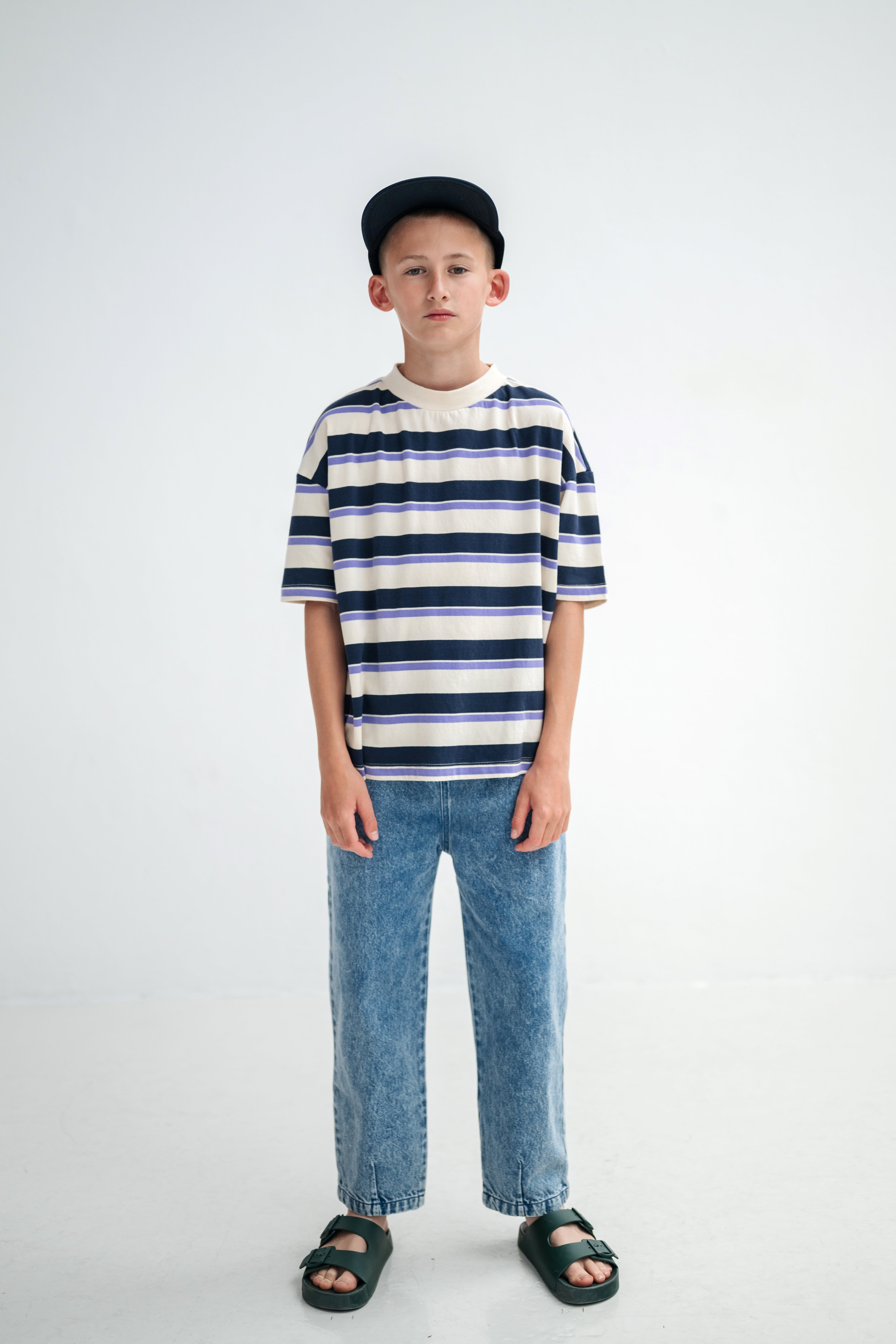 26SS】REPOSE AMS(リポーズアムズ)boxy tee light cream teal glacier