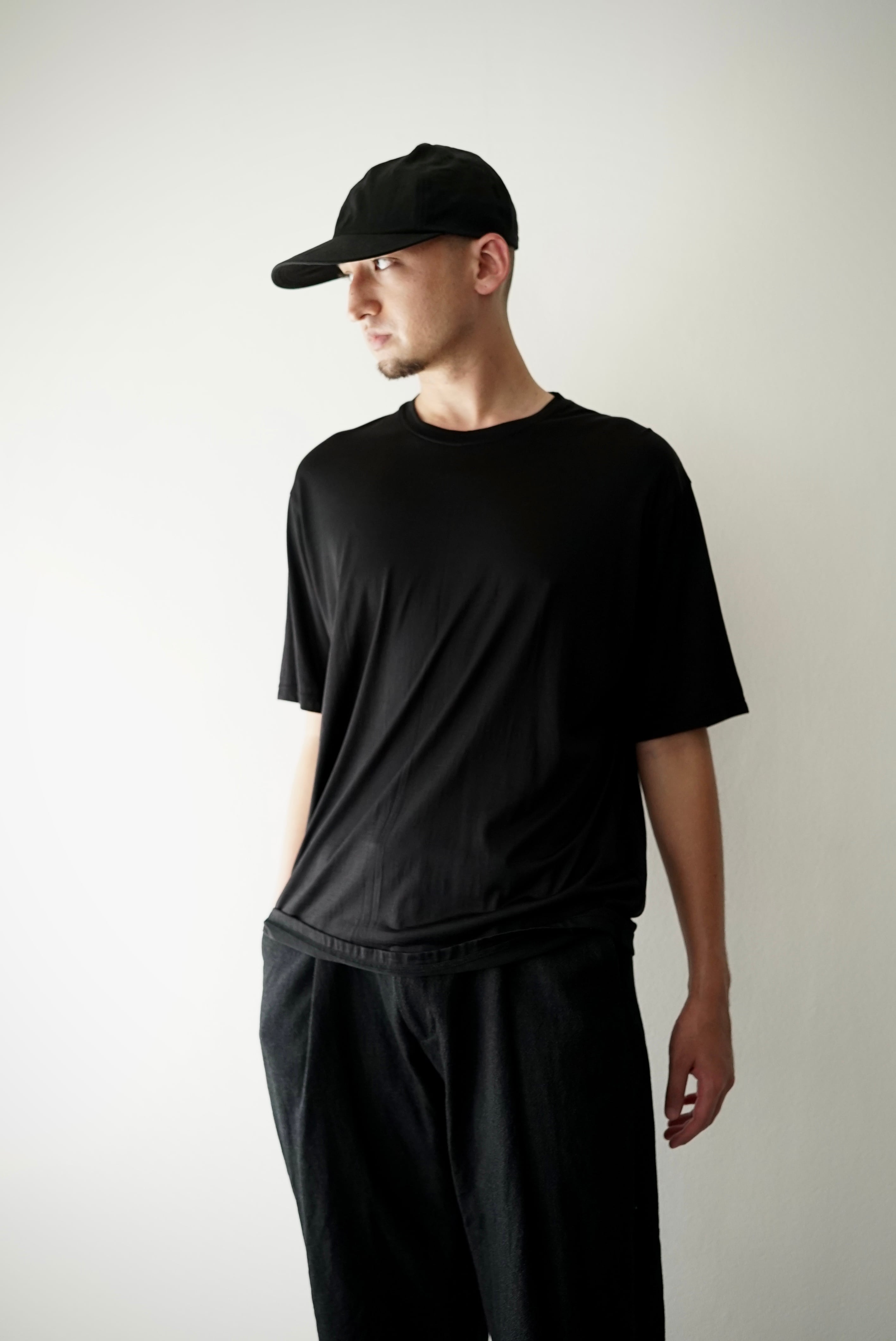 COLINA / WASHABLE SILK TEE BLACK　XL