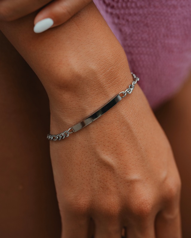 316L bar bracelet【SILVER】#b82