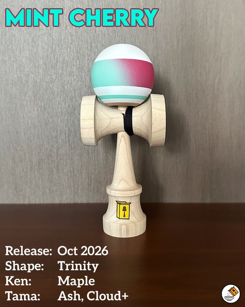 Cereal Kendama  MINT CHERRY Trinity Shape けん玉