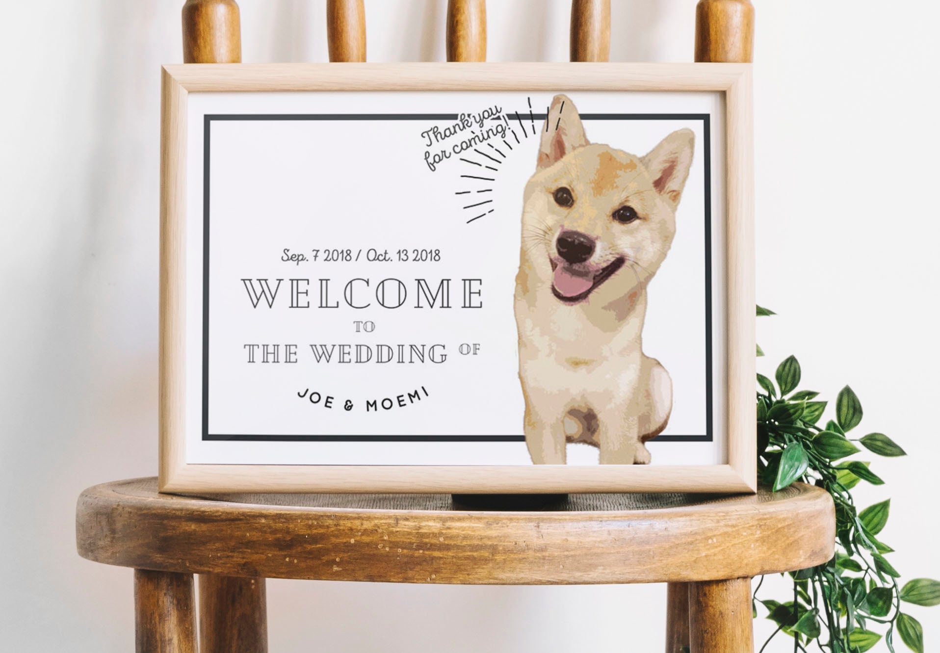 ペットのお写真で作る似顔絵ウェルカムボード│水彩画風 | DIY store PBW