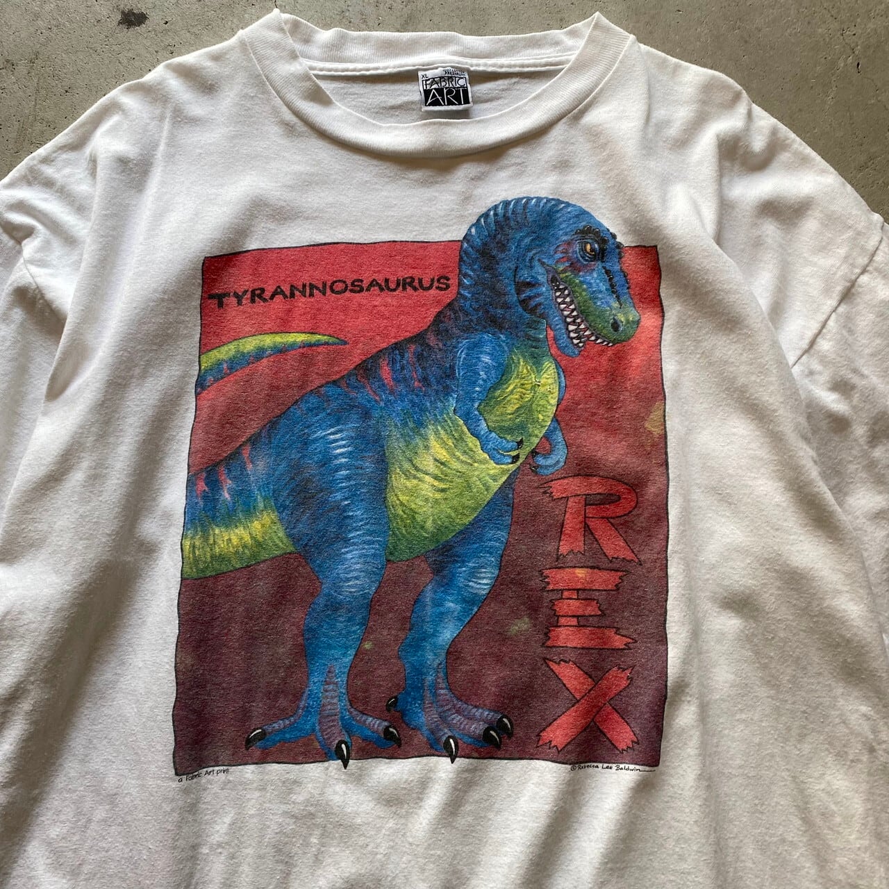 90年代 ティラノサウルス 恐竜 T-REX アート プリントTシャツ メンズXL 