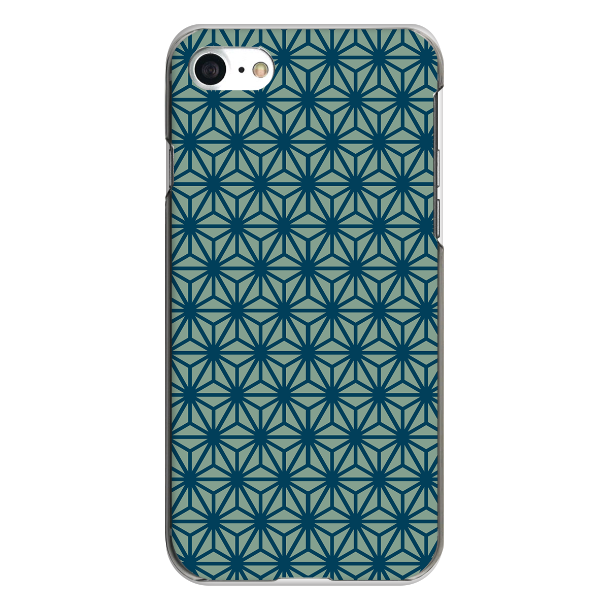 iPhone対応 スマホ ハードケース クリア 江戸小紋-麻の葉 浮世絵 和文様 和柄 【iPhone17 / iPhone16e / AQUOS / Xperia 他 iPhone / Android ほぼ全機種対応】 |edoka080