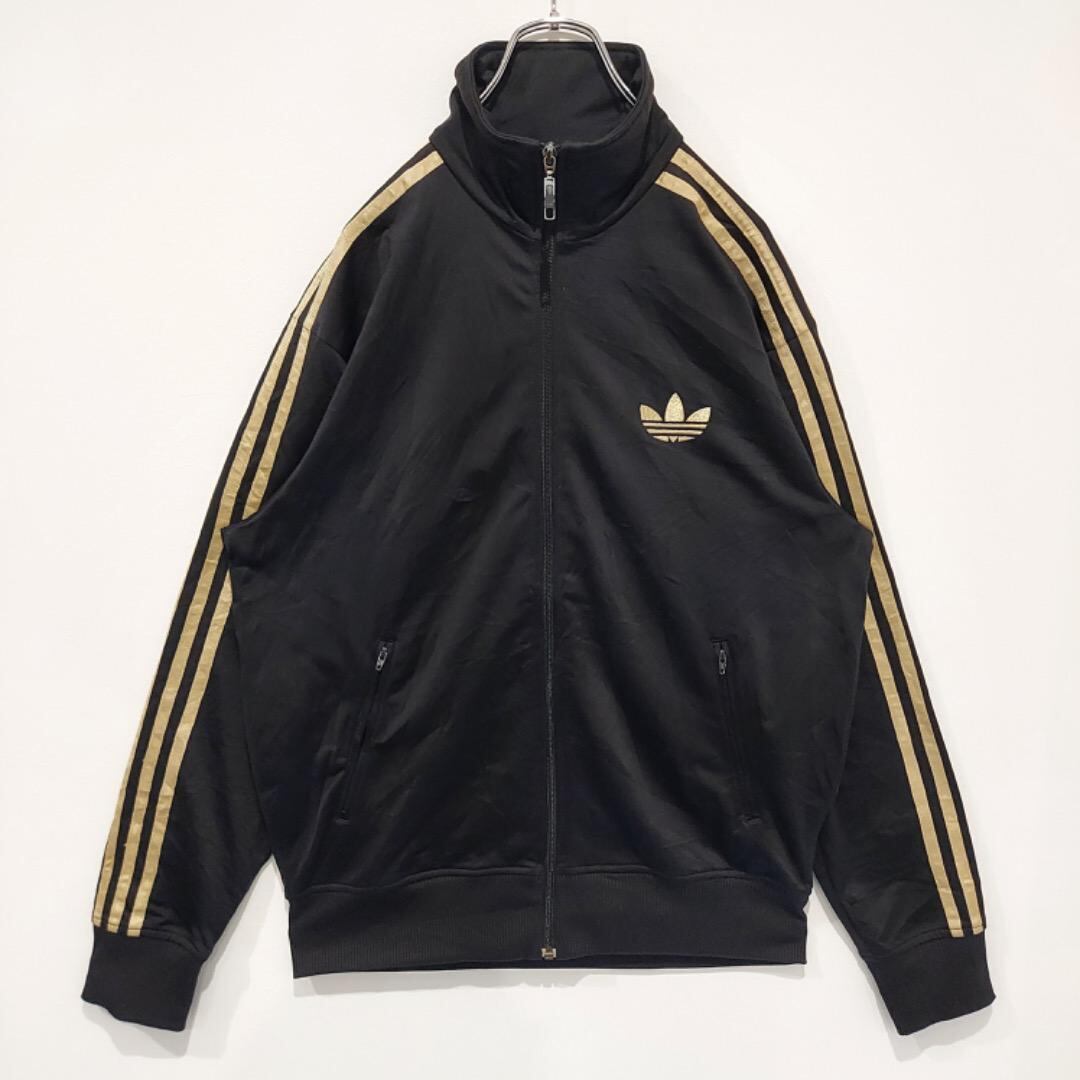 adidas アディダス トラックジャケット 刺繍 黒 ゴールド M 10153 | fuufu