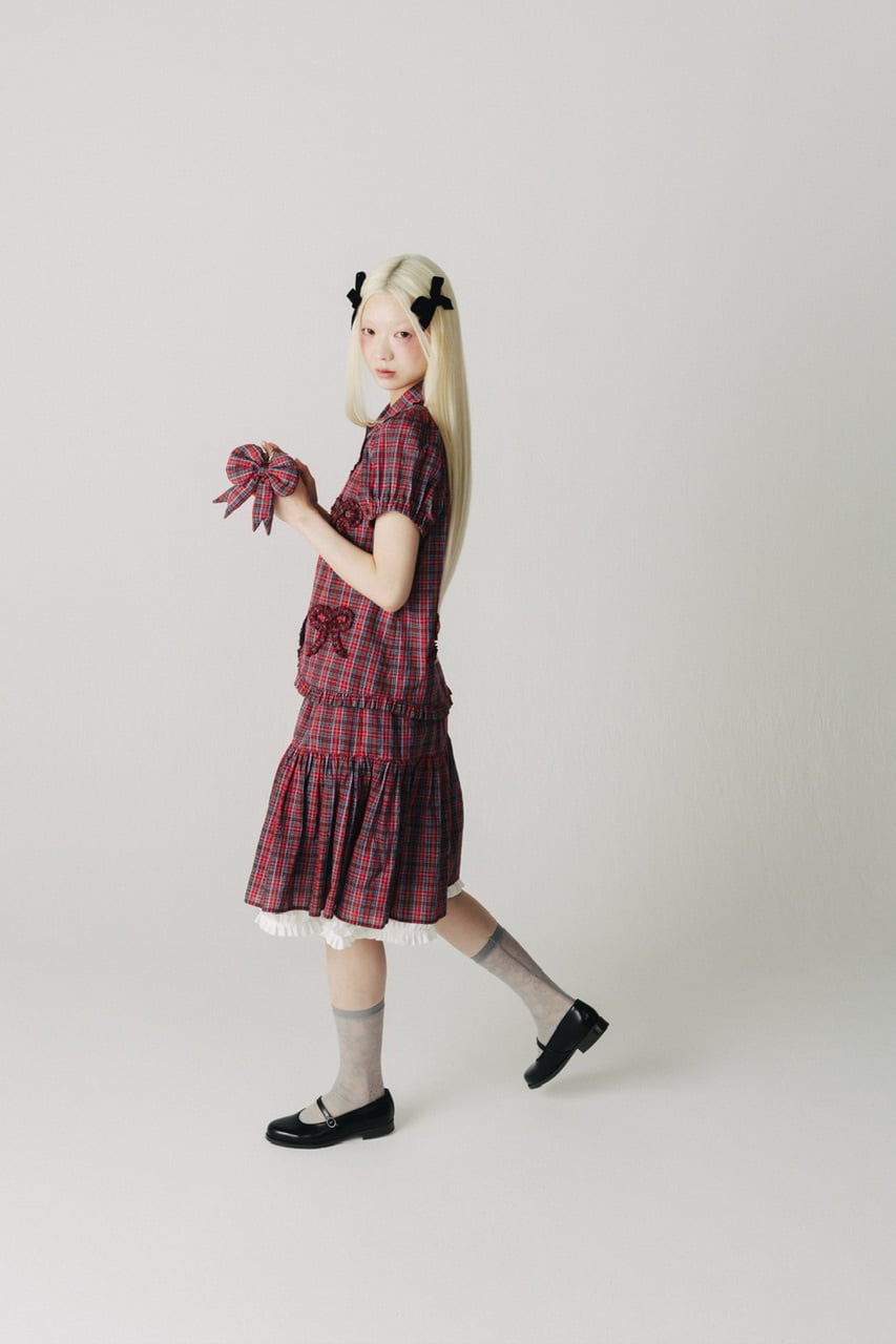 ティアードレイヤースカート　RED