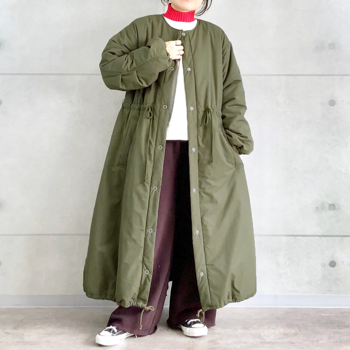 AUG ミリタリーガスコート オリーブグリーン OUTER | AUG ONLINE STORE 大人の女性が肩の力を抜いて楽しめる