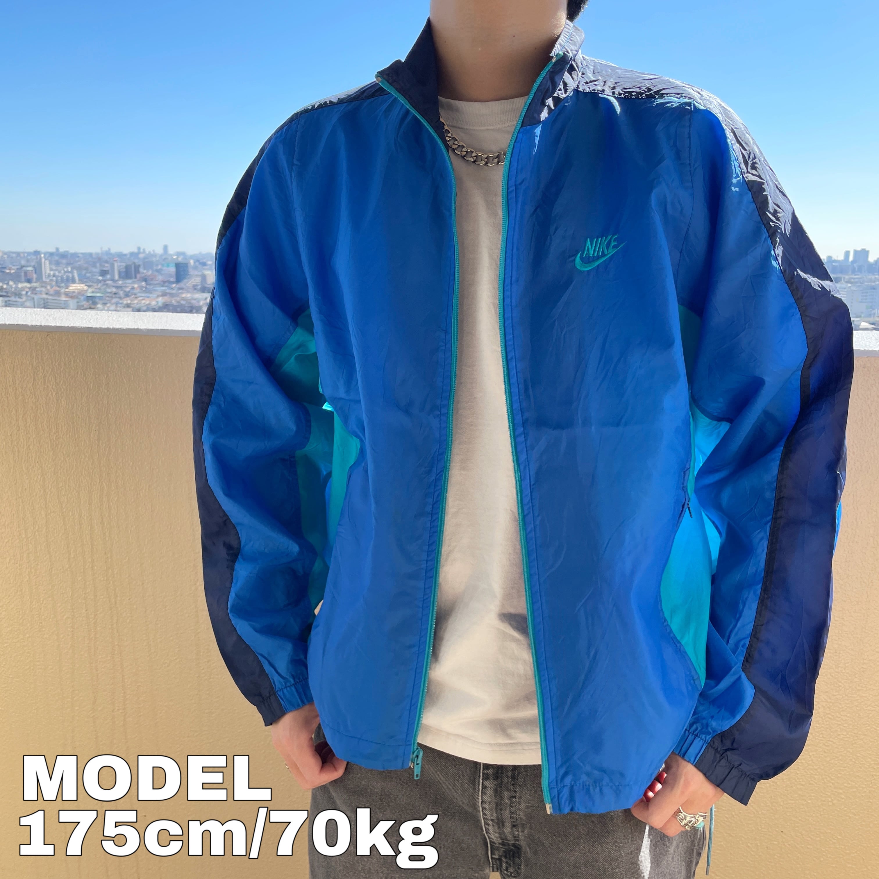 ナイキ ナイロンジャケットL（90s NIKE ナイキ ロゴ刺繍ナイロン  