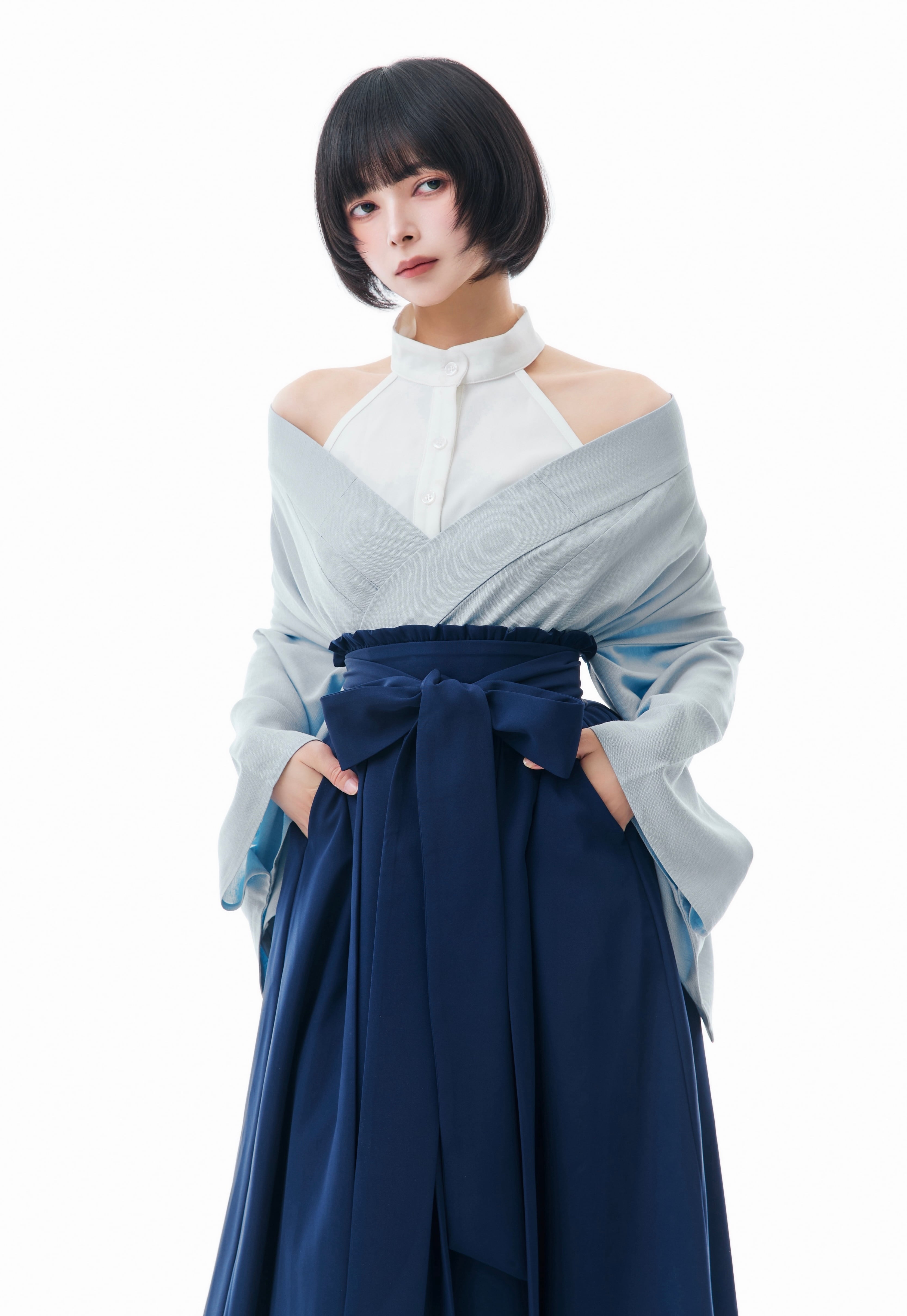着物 水色 ブルー 夏の半着物 水色 | MISAMARU