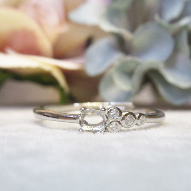 アウトレット4×3㎜ コメット S925 リング台 SV