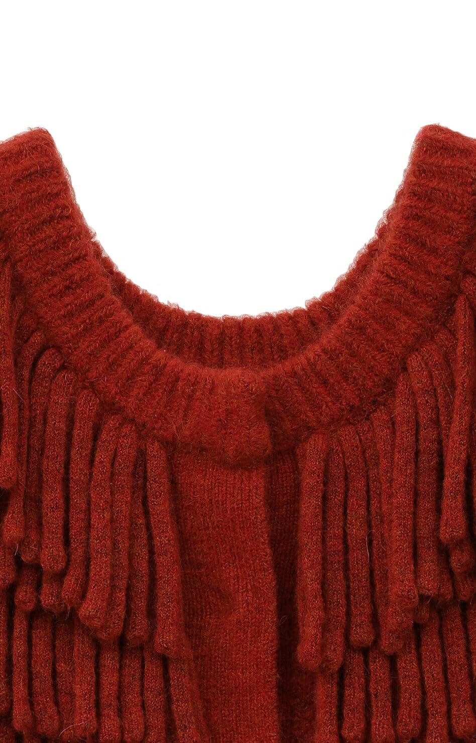 CLANE : W FACE FRINGE KNIT VEST 17106-2082 C/# ORANGE SIZE 1 | id