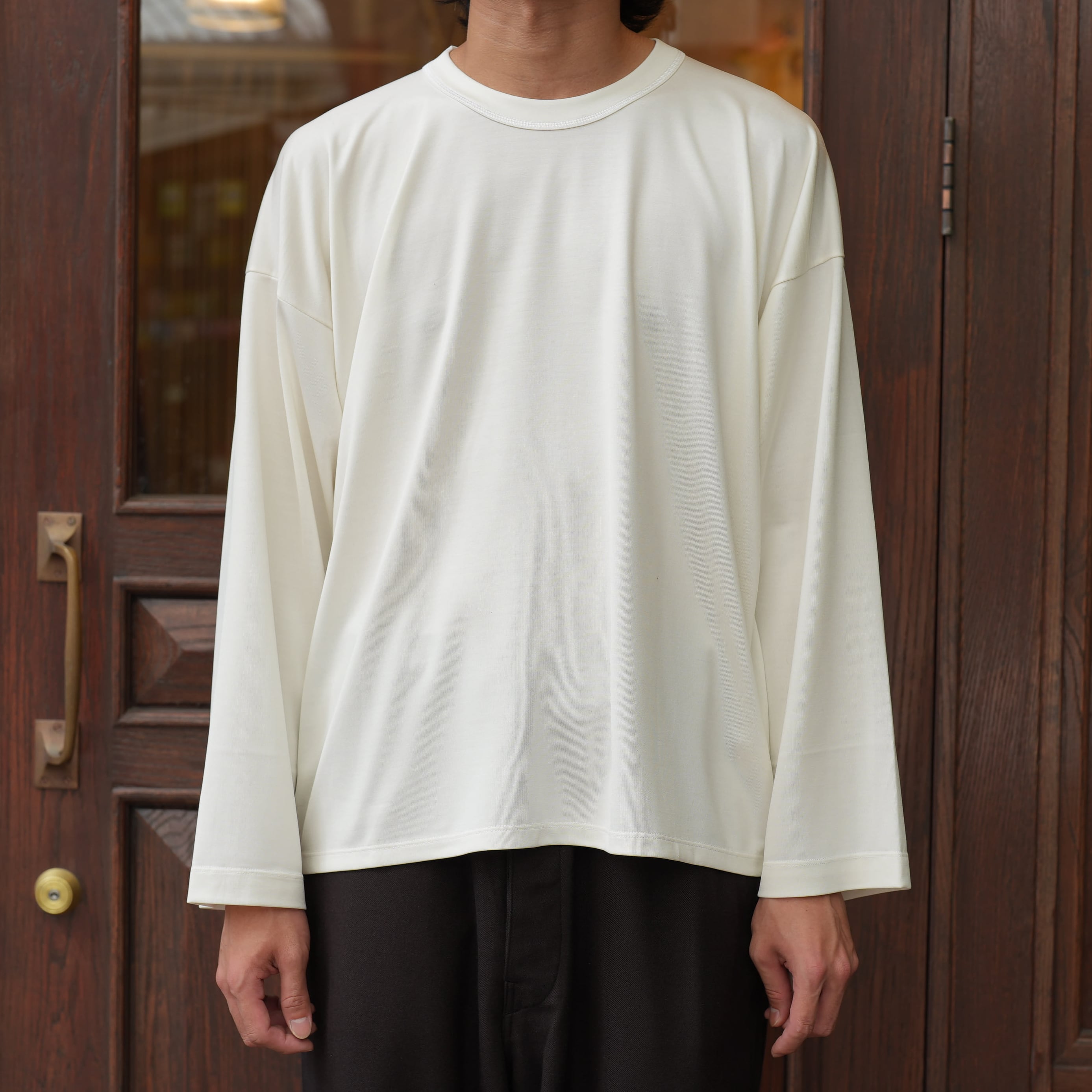 Olde H & Daughter(オールドエイチアンドドーター) "SILK tight tension MIDDLE PLAIN STITCHES L/S" -OFF-
