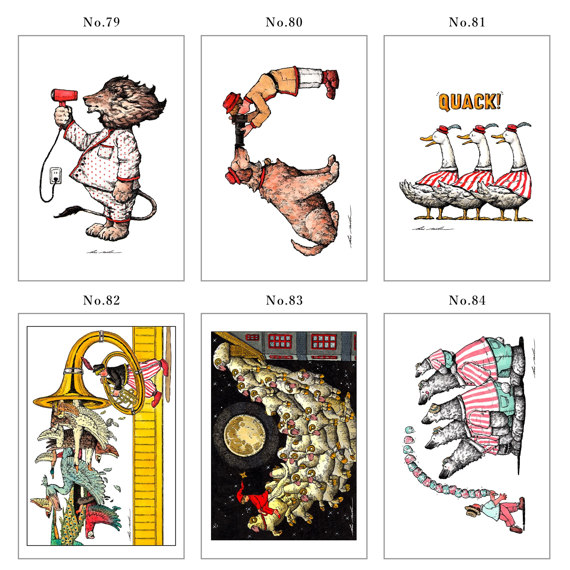 お好みのイラストカード3枚セット（キャンバス加工 / 全100種類