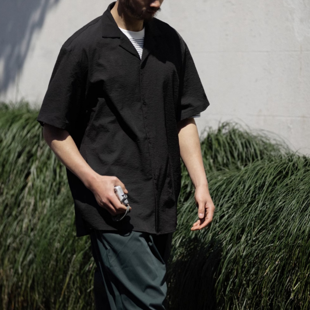 開襟ゆったりシャツ　0696