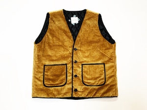 20AW 太畝コール天パイピングベスト / Wide wale piping vest