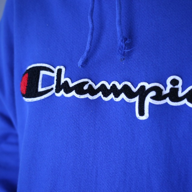 "Champion" deep blue color XXXL over silhouette reverse wave sweat parka