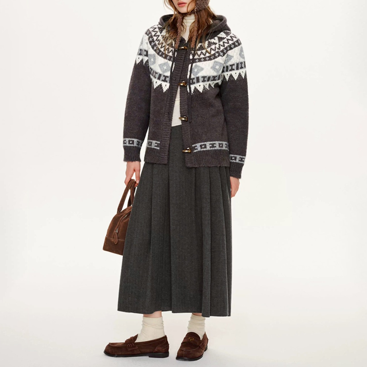 レトロ Aラインロングスカート H0016