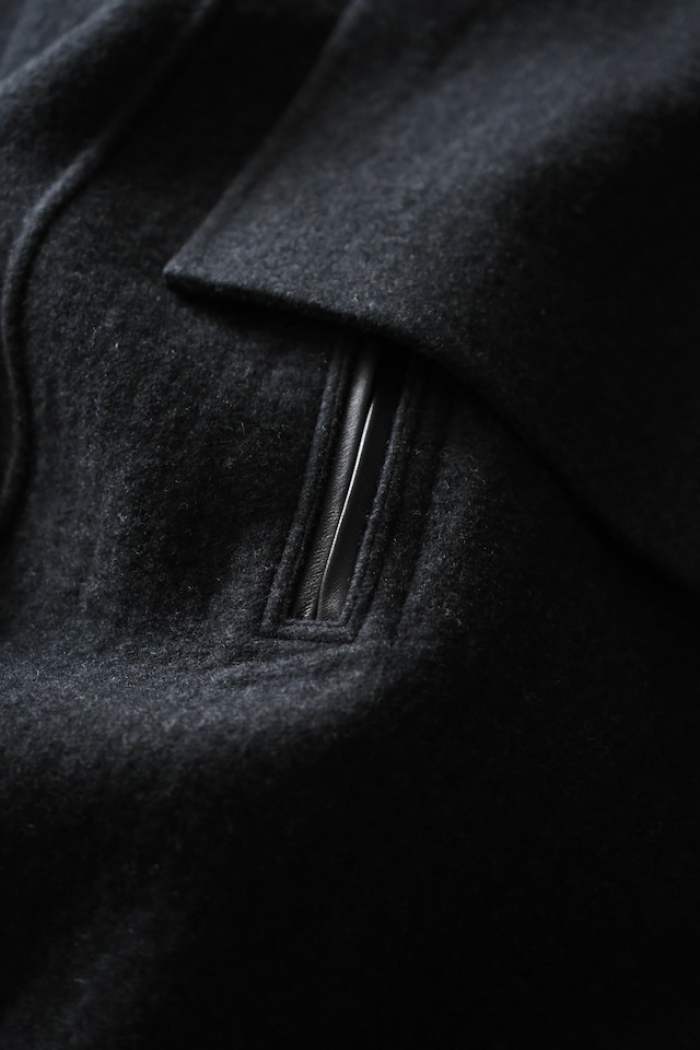 A.PRESSE / Cashmere Melton Long Coat (Charcoal)