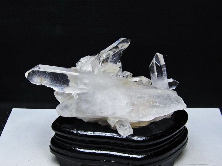 水晶 クラスター マダガスカル産 台座付属 水晶 原石 一点物 182-9342