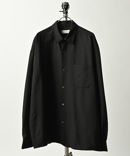 many men many mind seersucker shirt (BLK) M2615033