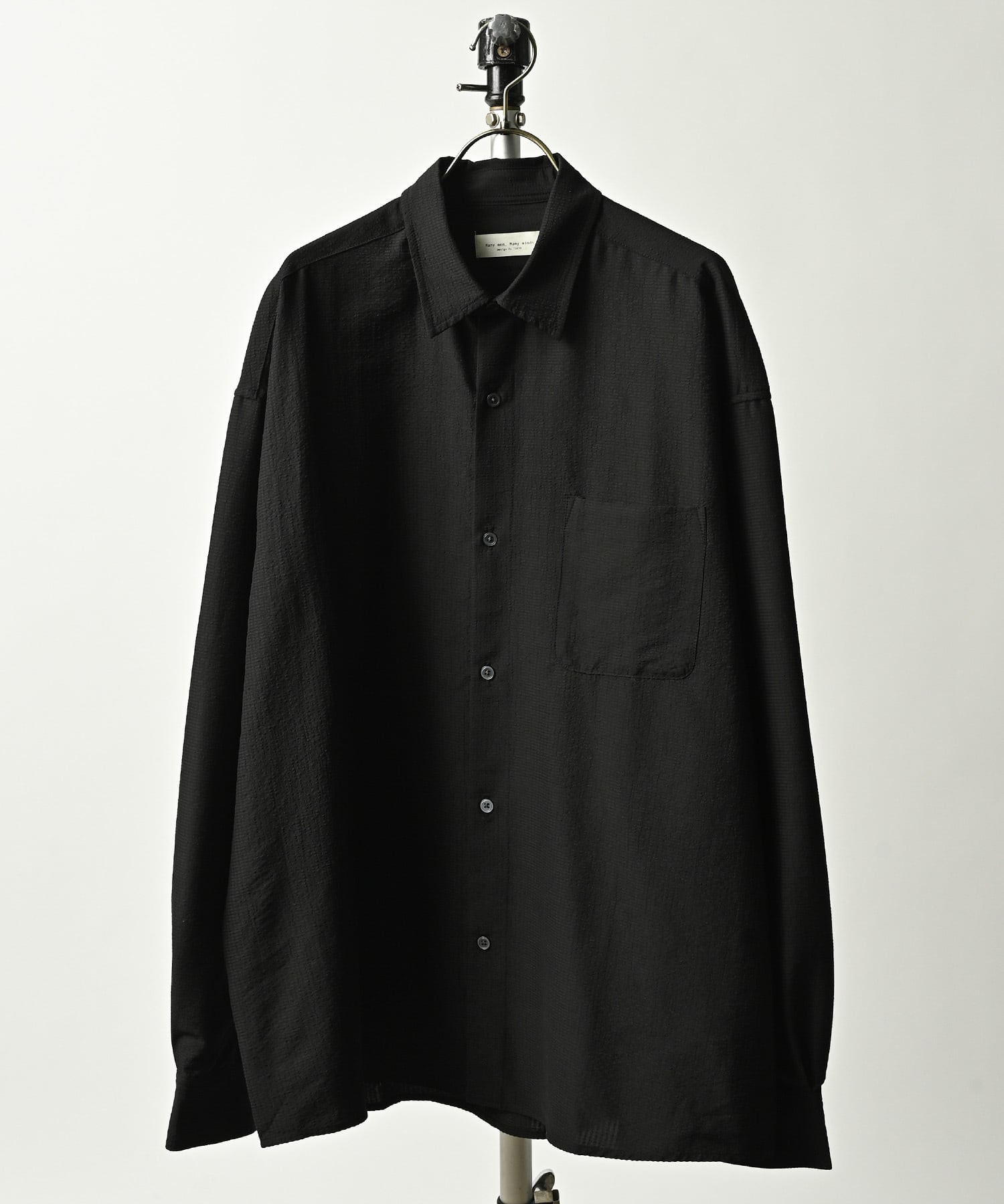 many men many mind seersucker shirt (BLK) M2615033