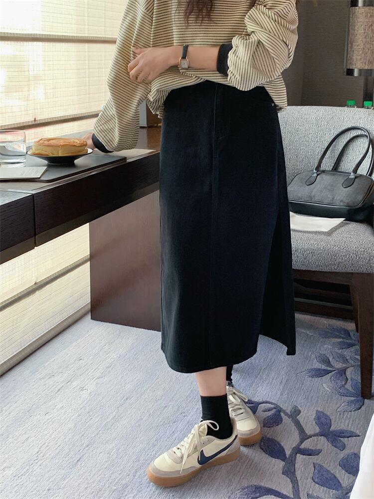 スカート オータムハイウェストAライン 秋物 ビッグFスモールZ韓国65241215943