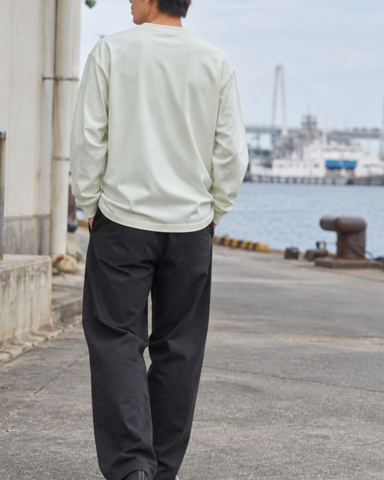 【THE ESSENTIAL LOGO L/S TEE】HARBOR GLOW（Pale Lime） 画像4