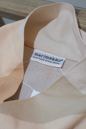 Marimekko beige block pattern high neck dress