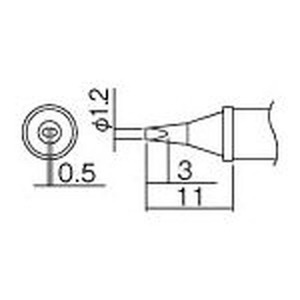 【在庫のみ】白光(HAKKO) 鉛フリー対応T2型ハンダゴテ T12WD12
