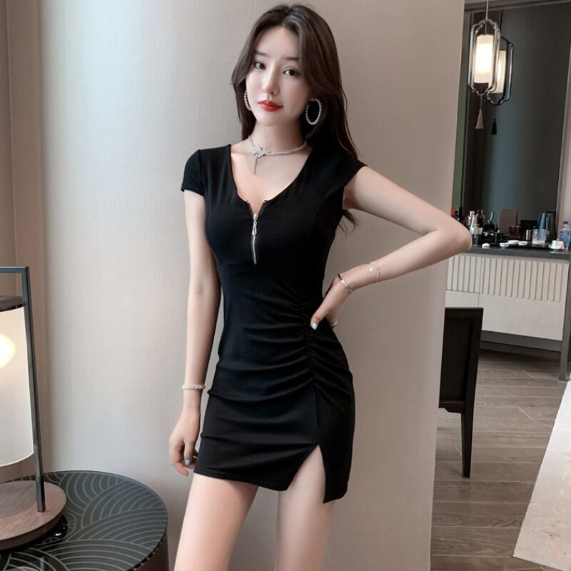 スカート Vネックスリムドレス レディース ハンチェンe20298794462