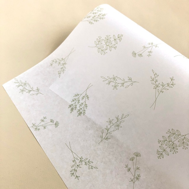 A4 デザインペーパー　純白ロール紙　(10枚入り)  ボタニカル柄