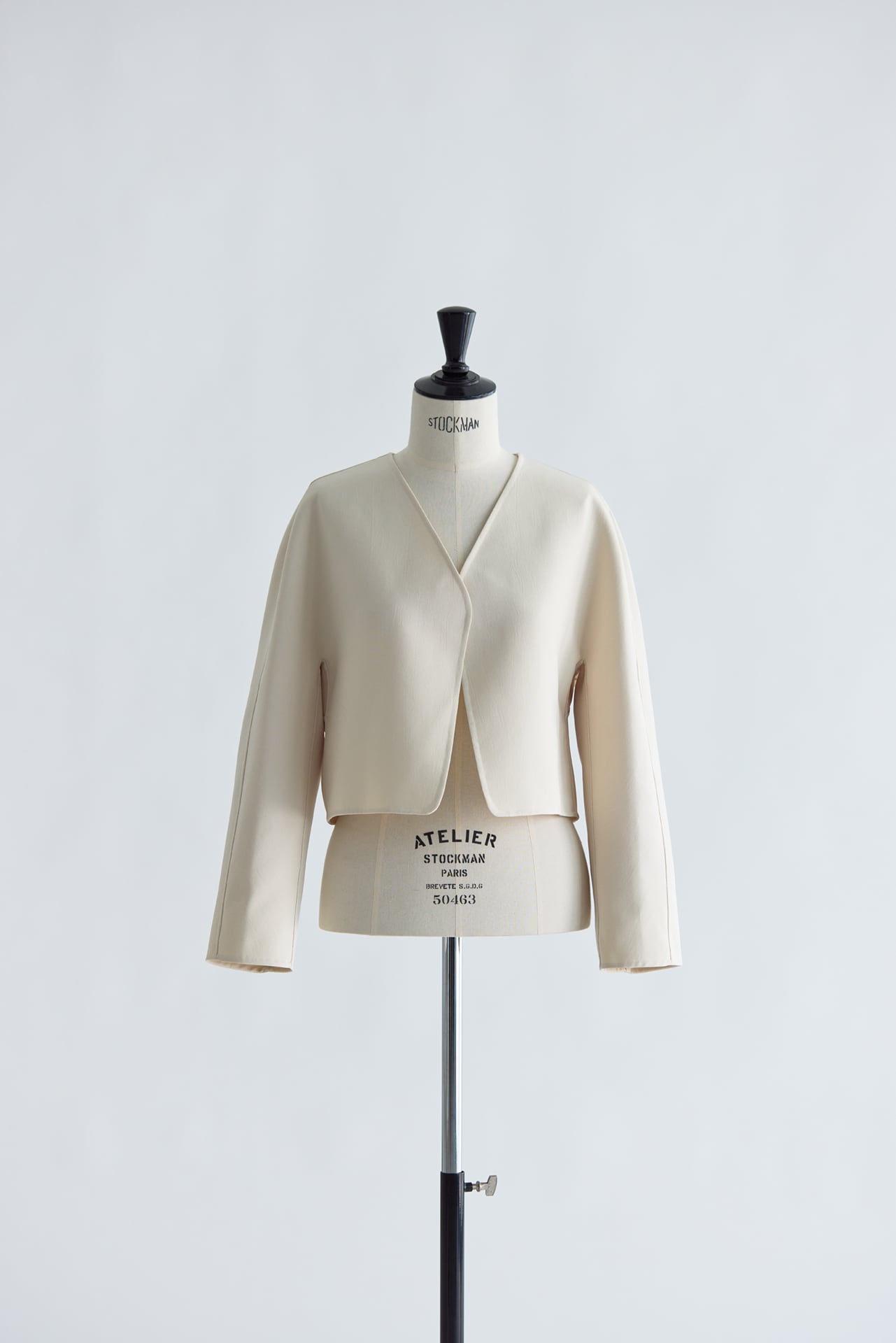 REVERSIBLE IVORY NO-COLLAR JACKET 26FW03