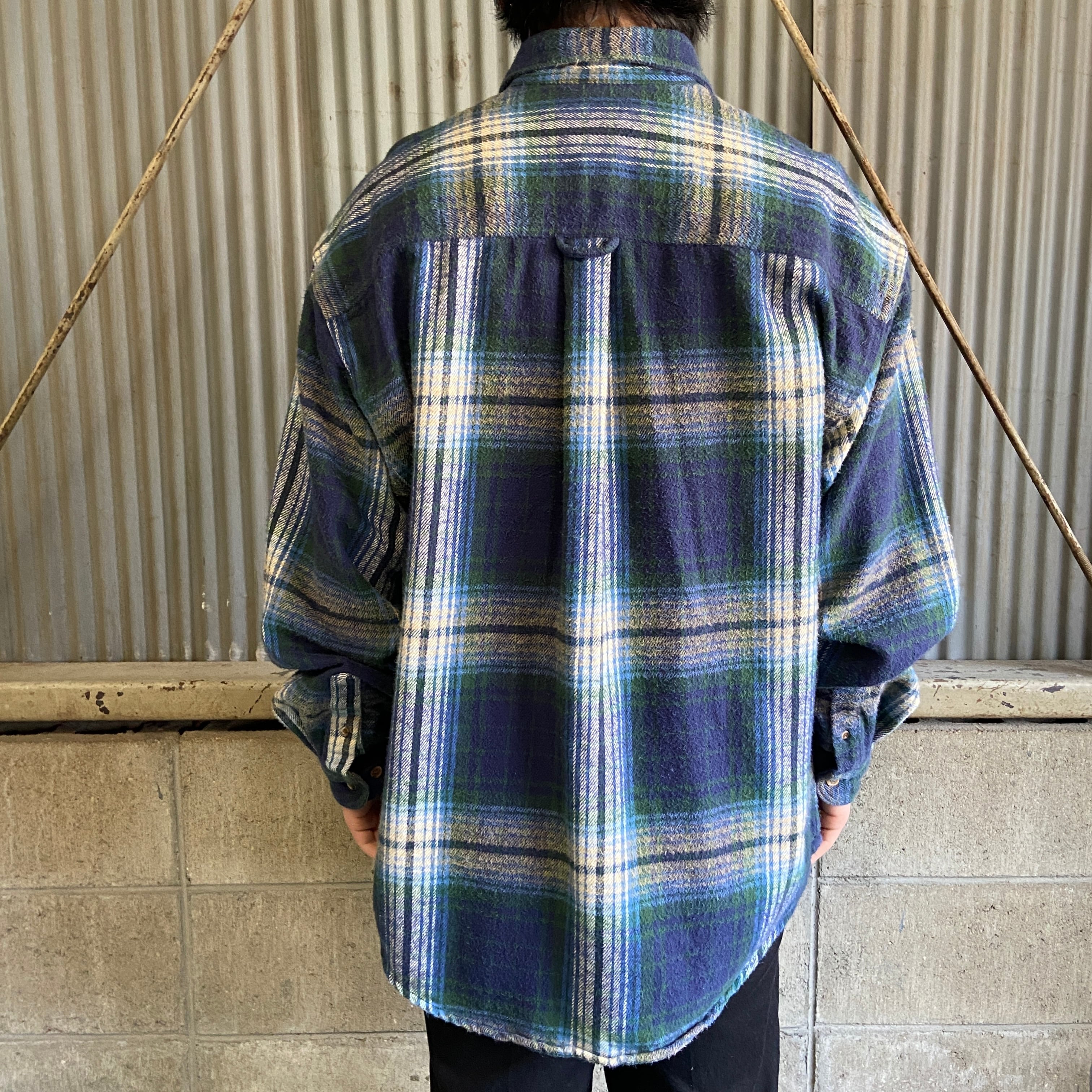 00年代 Eddie Bauer エディーバウアー チェック ヘビーネルシャツ