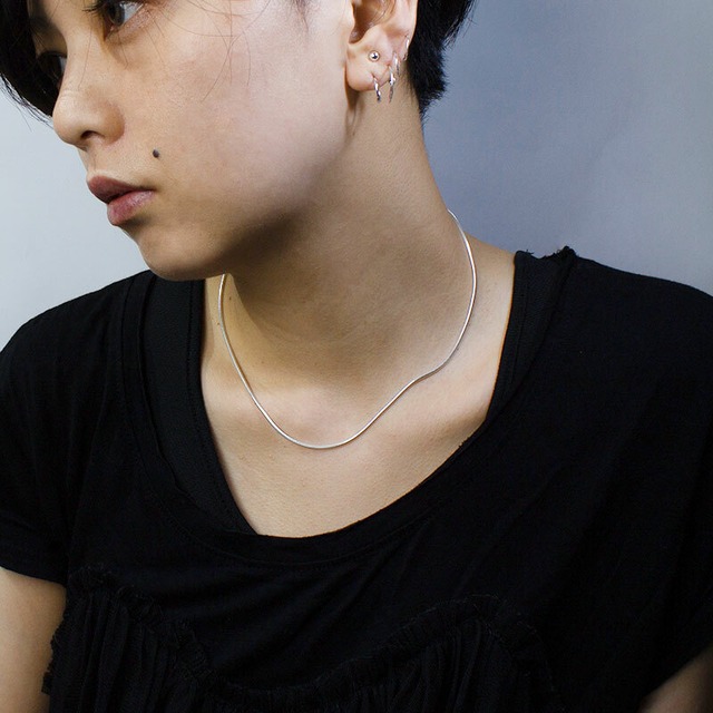 Base Amb Sv N01 ネックレス シルバー シンプル チェーンチョーカー スターリングシルバー シルバー925 Silver スネーク チェーン ティラチェーン ロープ チェーンだけ 1 5ｍｍ キレイめ カジュアル メンズ レディースamer Bijoux Amerbijoux