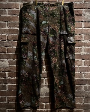 【Caka act3】Botanical Pattern Vintage Fleece Cargo Pants