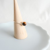 タイガーアイ　こつぶ　シルバーの指輪