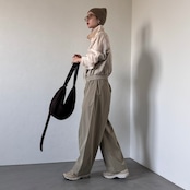 異素材切替スタンドカラーBZ/ライトベージュ