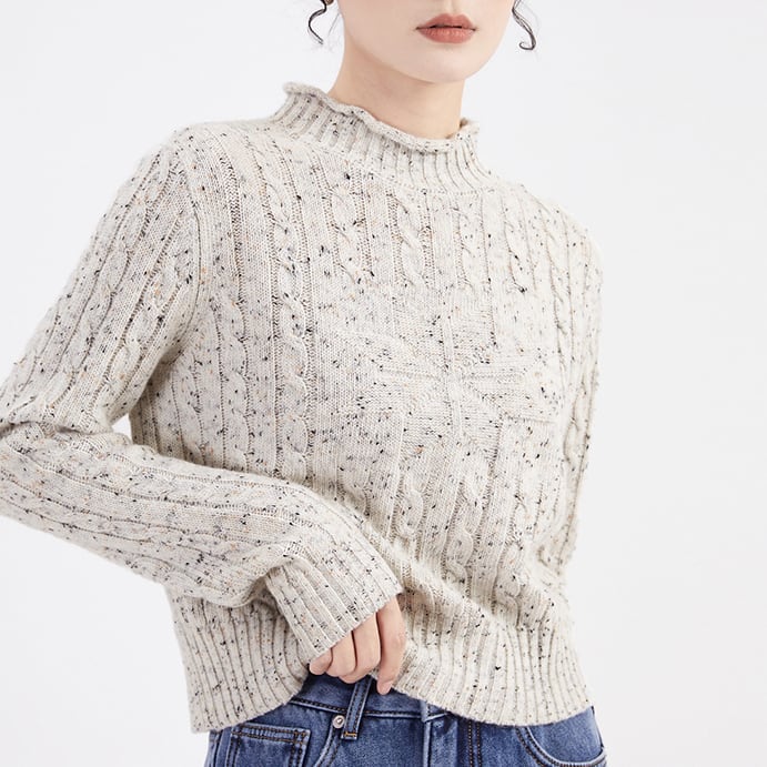 Twisted half neck sweater S252