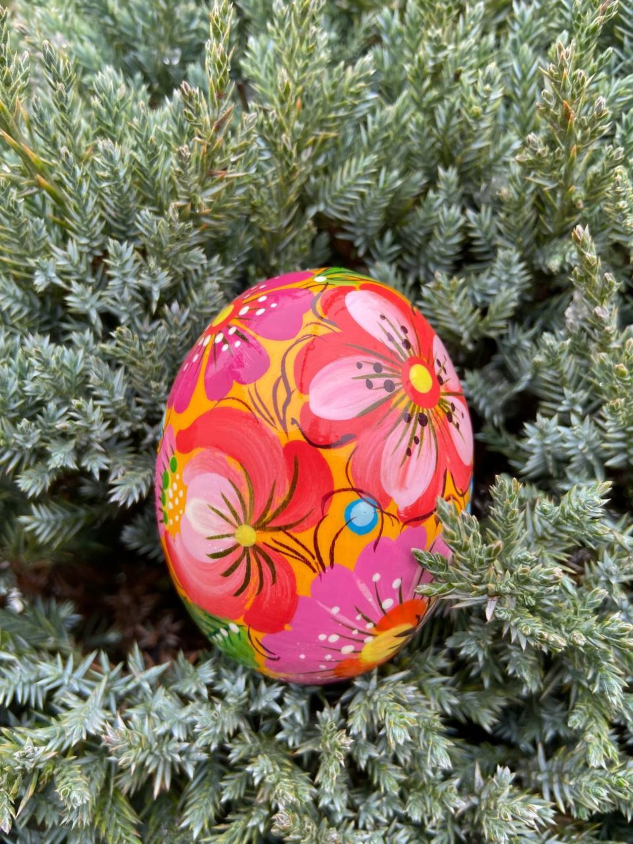 ペトリキウカ塗りのイースター・エッグ 7cm　ホメンコ作 - 2