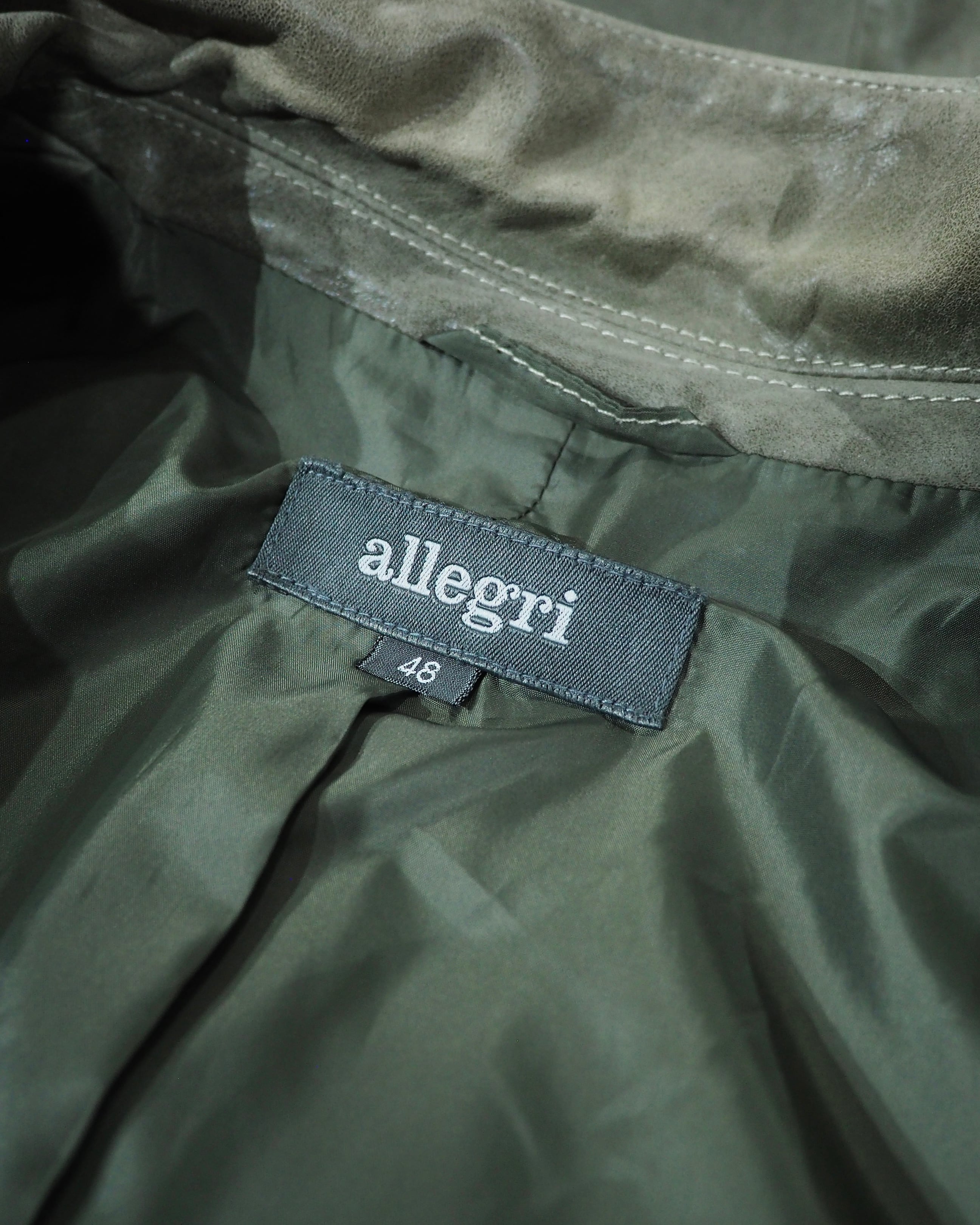" Allegri " Beautiful Decadent Greige Color Vintage Sheep Leather Tailored Jacket