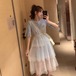 ✞ スリーブラウンドネックTシャツ スカート スウィート ✞ゴスロリ SM ミリ 甘ロリ クラロリ 和ロリ エレガント 黒ロリ 姫ロリ 華ロリ BB-BB2484089