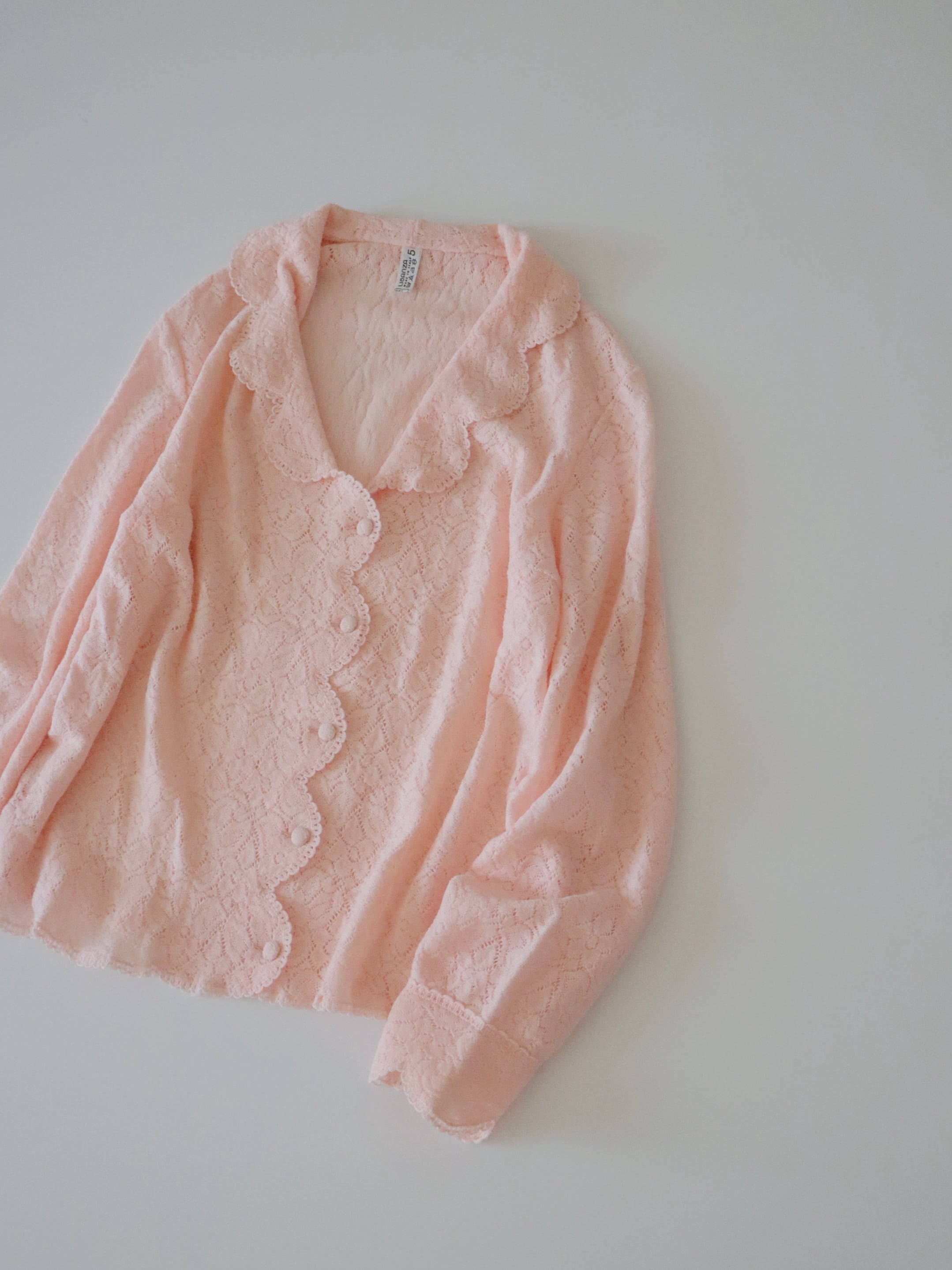 ●made in ITALY flower lace knitted design cardigan(pink)