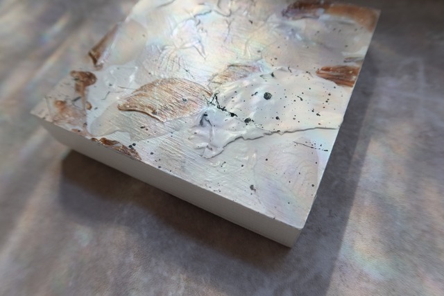 "モカ 01 - Moca 01" MINI WOOD PANEL 10㎝×10㎝