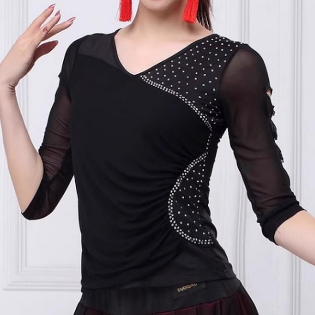 Vネック シンプルデザイン ドレープ ダンストップス ds0531